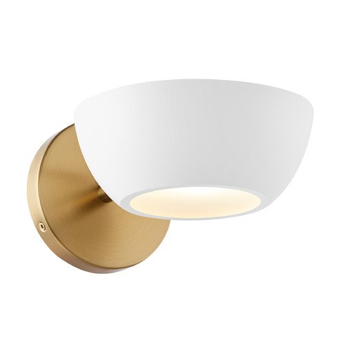 Meridian Meridian White and Natural Brass Sconce M90113WHNB