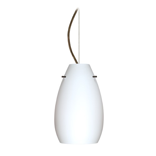 Besa Lighting Besa Lighting Pera Bronze LED Mini-Pendant Light with Oblong Shade 1KX-412607-LED-BR