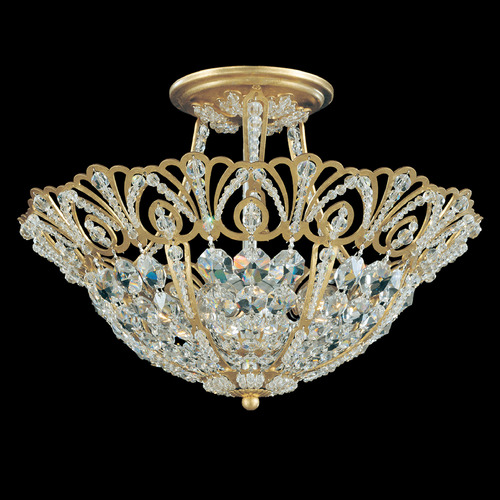 Schonbek Lighting Schonbek Worldwide Lighting Rivendell Heirloom Gold Semi-Flushmount Light 9841-22R