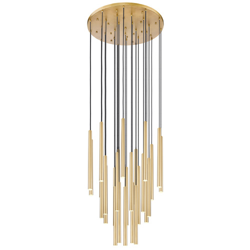 Z-Lite Z-Lite Forest Modern Gold LED Multi-Light Pendant with Cylindrical Shade 919MP24-27R-MGLD-LED