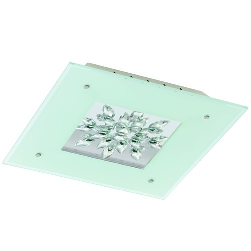 Eglo Lighting Benalua White W& Clear Trim LED Flush Mount by Eglo Lighting 93574A