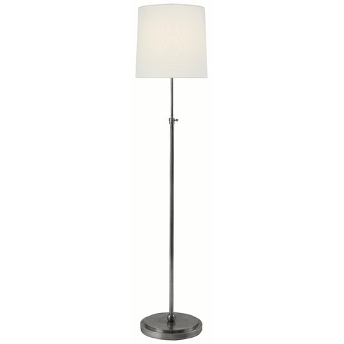 Visual Comfort Signature Collection Visual Comfort Signature Collection Bryant Antique Silver Floor Lamp with Cylindrical Shade TOB1002AS-L