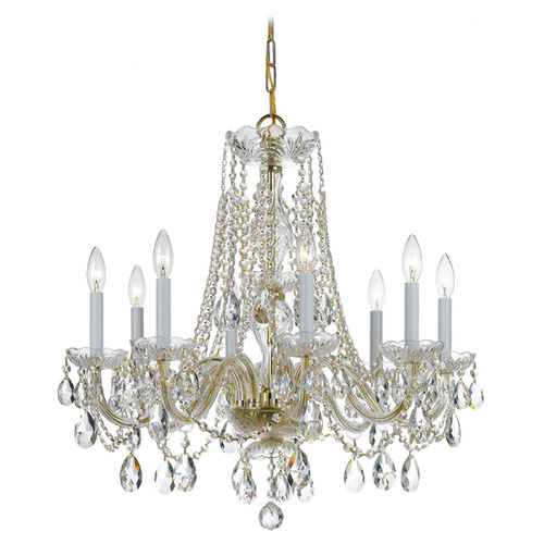 Crystorama Lighting Crystorama Lighting Traditional Crystal Polished Brass Crystal Chandelier 1138-PB-CL-S