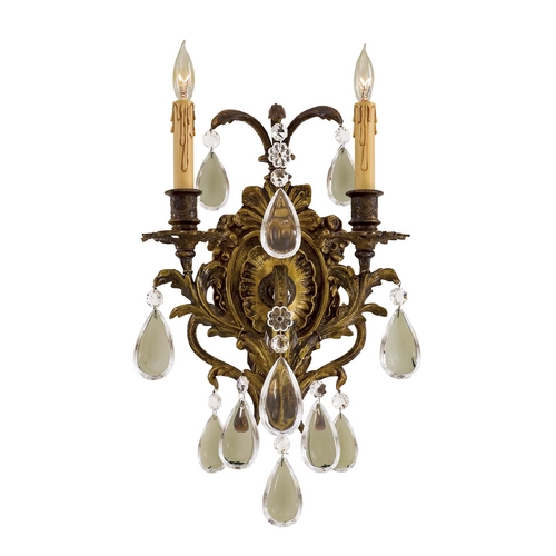 Metropolitan Lighting Crystal Two-Light Wall Sconce in Antique Bronze Patina by Metropolitan Lighting N2414