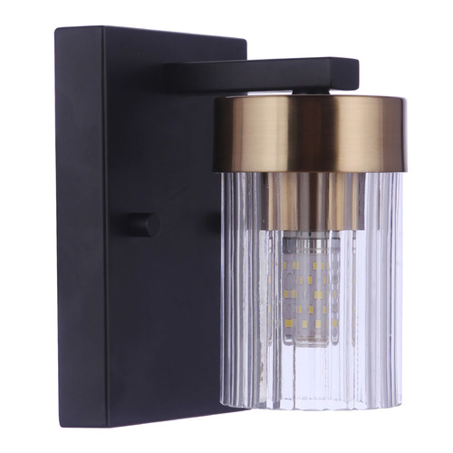 Craftmade Lighting Craftmade Lighting Bond Street Flat Black & Satin Brass Sconce 11805FBSB1