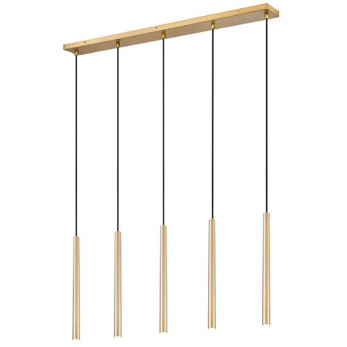 Z-Lite Z-Lite Forest Modern Gold LED Multi-Light Pendant with Cylindrical Shade 919MP24-5L-MGLD-LED