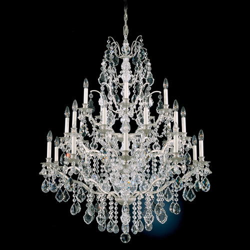Schonbek Lighting Schonbek Worldwide Lighting Bordeaux Antique Silver Crystal Chandelier 5775-48H