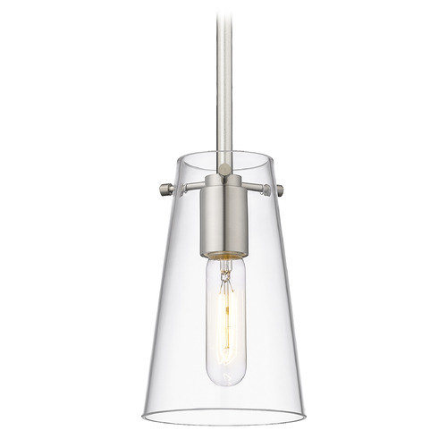 Z-Lite Z-Lite Kira Brushed Nickel Mini-Pendant Light with Conical Shade 7508MP-ROD-BN