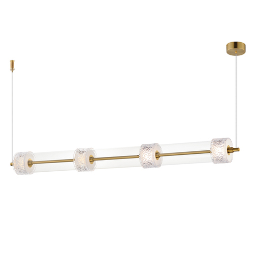 ET2 Lighting Elysian 58.25-Inch LED Linear Pendant in Aged Brass by ET2 Lighting E11084-124NAB
