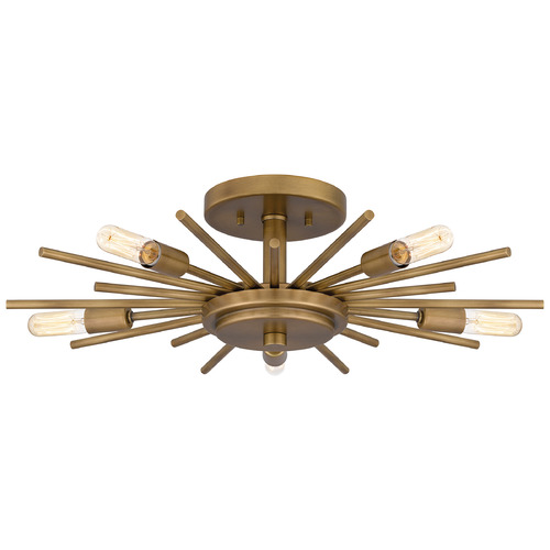 Quoizel Lighting Quoizel Lighting Quoizel Semi-Flush Mount Weathered Brass Semi-Flushmount Light QSF6158WS