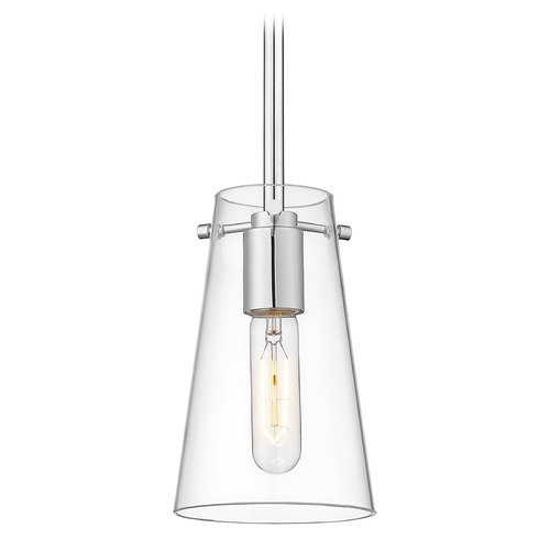 Z-Lite Z-Lite Kira Chrome Mini-Pendant Light with Conical Shade 7508MP-ROD-CH