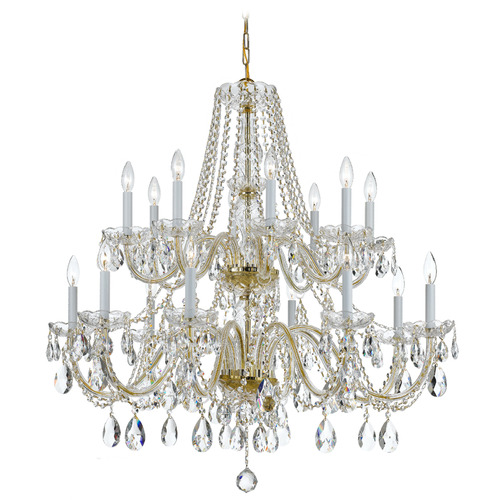 Crystorama Lighting Crystorama Lighting Traditional Crystal Polished Brass Crystal Chandelier 1139-PB-CL-S