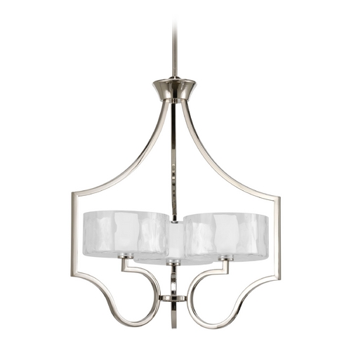 Progress Lighting Caress Pendant in Polished Nickel by Progress Lighting P4644-104WB