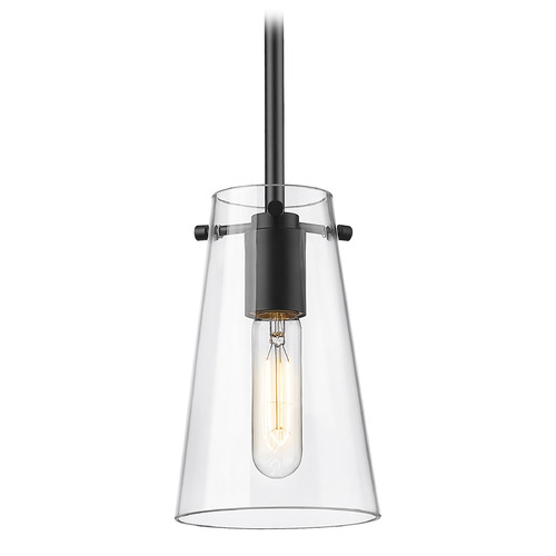 Z-Lite Z-Lite Kira Matte Black Mini-Pendant Light with Conical Shade 7508MP-ROD-MB