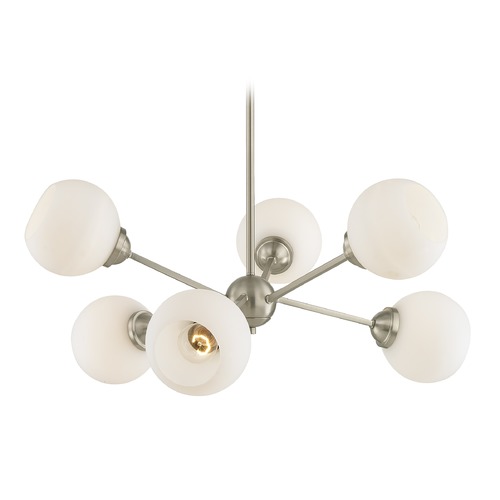 Design Classics Lighting Design Classics Haus Satin Nickel Chandelier with Satin White Shades 1832-09 G1832-WH