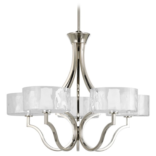 Progress Lighting Caress 27-Inch Chandelier in Polished Nickel by Progress Lighting P4645-104WB