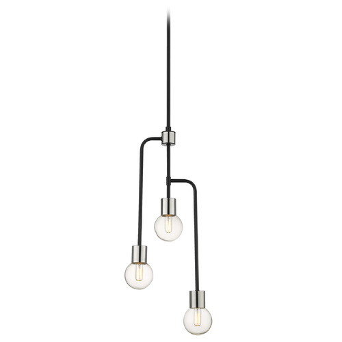 Z-Lite Neutra Matte Black & Polished Nickel Chandelier by Z-Lite 621-3MB-PN