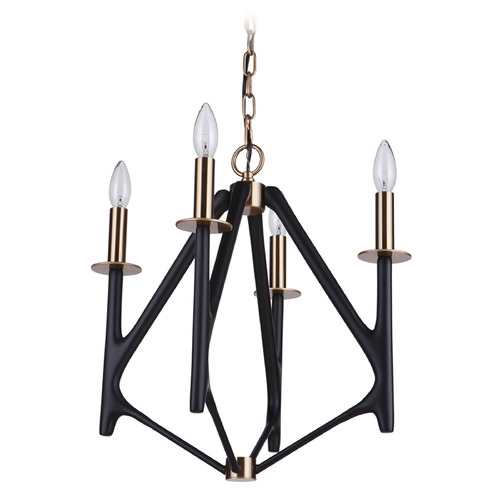 Craftmade Lighting the Reserve Flat Black & Satin Brass Chandelier by Craftmade Lighting 55534-FBSB
