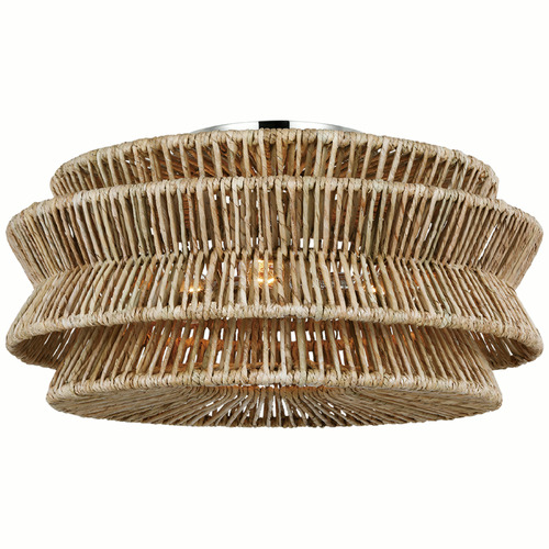 Visual Comfort Signature Collection Chapman & Myers Antigua Semi-Flush Mount in Nickel by VC Signature CHC4016PNNAB