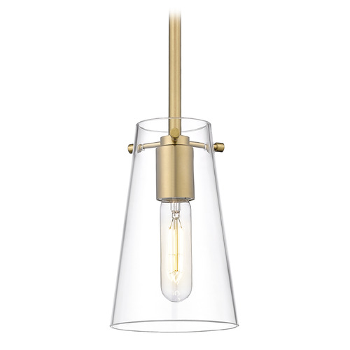 Z-Lite Z-Lite Kira Modern Gold Mini-Pendant Light with Conical Shade 7508MP-ROD-MGLD