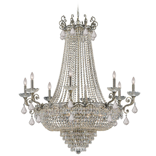 Crystorama Lighting Crystorama Lighting Majestic Historic Brass Crystal Chandelier 1488-HB-CL-S