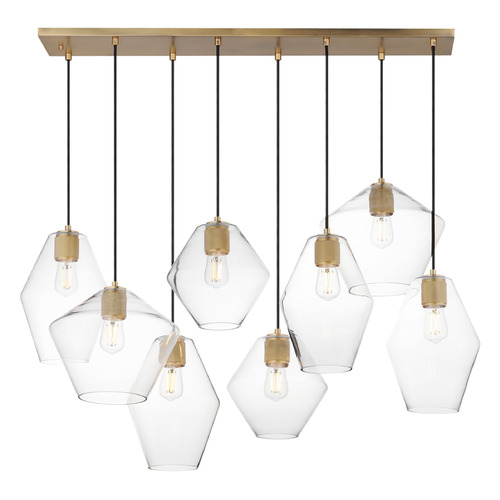 Maxim Lighting Maxim Lighting Geode Natural Aged Brass Multi-Light Pendant with Bowl / Dome Shade 21339CLNAB