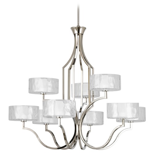 Progress Lighting Caress 36.63-Inch Chandelier in Polished Nickel by Progress Lighting P4646-104WB