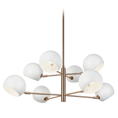Matteo Lighting Matteo Lighting Orb Matte White & Aged Gold Chandelier C31708MWAG