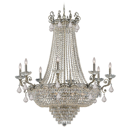 Crystorama Lighting Crystorama Lighting Majestic Historic Brass Crystal Chandelier 1488-HB-CL-SAQ
