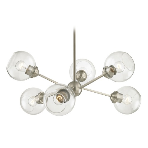 Design Classics Lighting Design Classics Haus Satin Nickel Chandelier with Clear Glass Shades 1832-09 G1832-CL