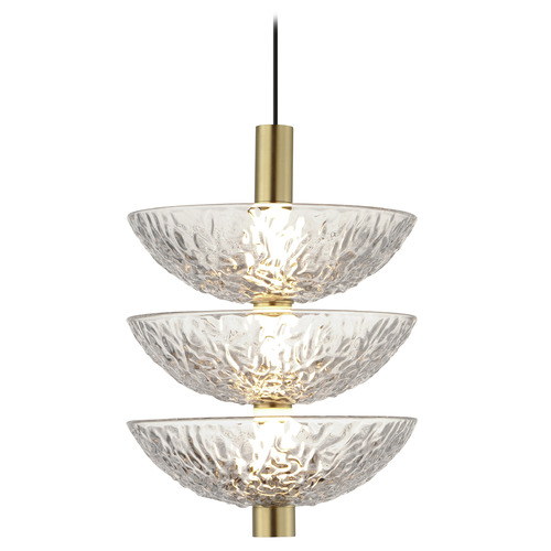 Maxim Lighting Maxim Lighting Metropolis Satin Brass LED Pendant Light with Bowl / Dome Shade 24983TCSBR