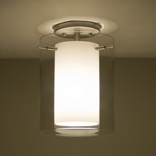 Besa Lighting Besa Lighting Pahu Satin Nickel Semi-Flushmount Light 1KM-C00607-SN