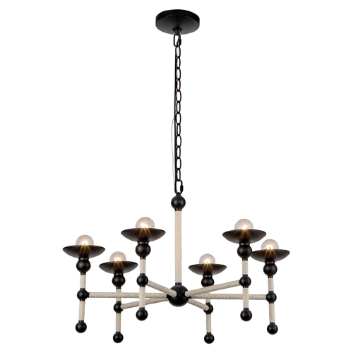 Alora Lighting Nadine 25-Inch Chandelier in Matte Black with Cotton by Alora Lighting CH343625MBCN