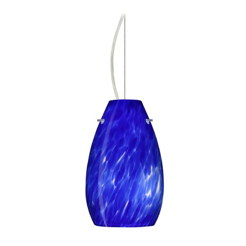 Besa Lighting Besa Lighting Pera Satin Nickel LED Mini-Pendant Light with Oblong Shade 1KX-412686-LED-SN