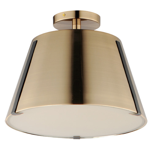 Maxim Lighting Maxim Lighting Carlo Dark Bronze & Leather & Heritage Brass LED Semi-Flushmount Light 25170DBZHR
