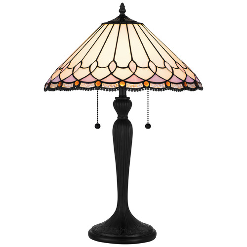 Quoizel Lighting Quoizel Lighting Tiffany Matte Black Table Lamp with Conical Shade TF6149MBK