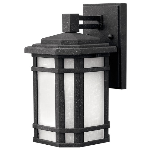 Hinkley Outdoor Wall Light with White Glass in Vintage Black by Hinkley Lighting 1270VK
