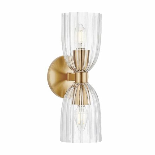 Meridian 2-Light Wall Sconce in Natural Brass by Meridian M90121NB