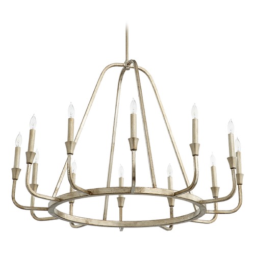 Quorum Lighting Marquee Aged Silver Leaf Chandelier by Quorum Lighting 6314-12-60