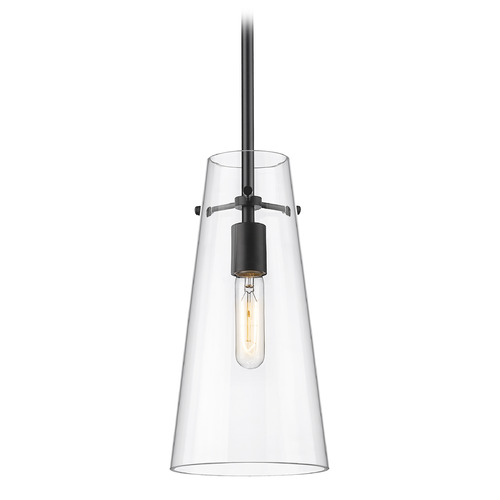 Z-Lite Z-Lite Kira Matte Black Mini-Pendant Light with Conical Shade 7508P-ROD-MB