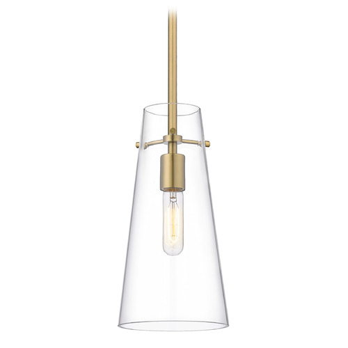 Z-Lite Z-Lite Kira Modern Gold Mini-Pendant Light with Conical Shade 7508P-ROD-MGLD
