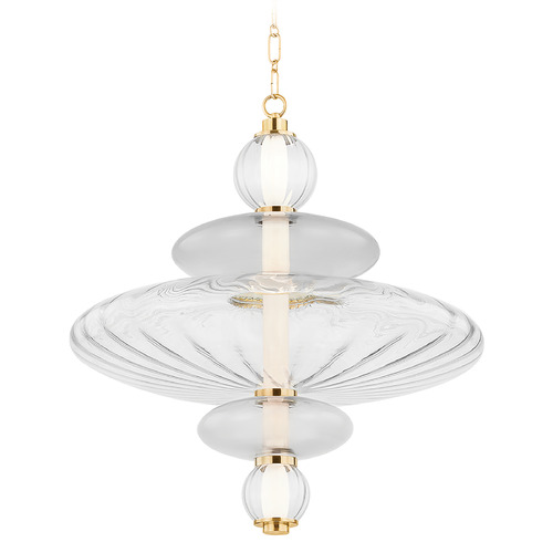 Hudson Valley Lighting Hudson Valley Lighting Williams Aged Brass LED Pendant Light with Oblong Shade 2625-AGB