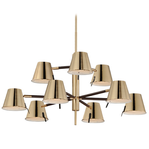 Maxim Lighting Maxim Lighting Carlo Dark Bronze & Leather & Heritage Brass LED Chandelier 25179DBZHR