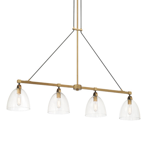 Minka Lavery Sommersby 4-Light Linear Light in Brass & Matte Coal by Minka Lavery 5717-876