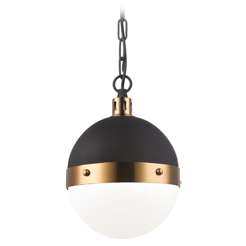 Matteo Lighting Torino Matte Black & Aged Gold Pendant by Matteo Lighting C61801AGOP