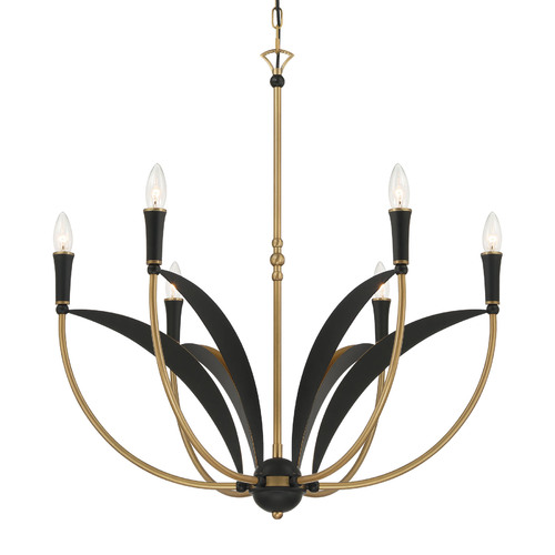 Minka Lavery Miller 6-Light Chandelier in Brass & Sand Coal Black by Minka Lavery 5696-782