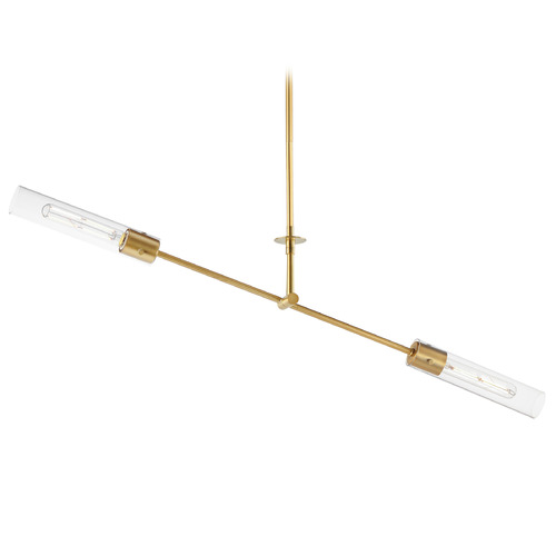 Maxim Lighting Maxim Lighting Equilibrium Natural Aged Brass LED Island Light with Cylindrical Shade 26372CLNAB