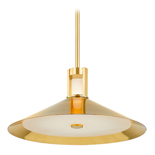 Hudson Valley Lighting Hudson Valley Lighting Clermont Aged Brass LED Pendant Light with Coolie Shade 3020-AGB