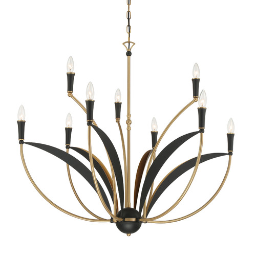 Minka Lavery Miller 9-Light Chandelier in Brass & Sand Coal Black by Minka Lavery 5699-782
