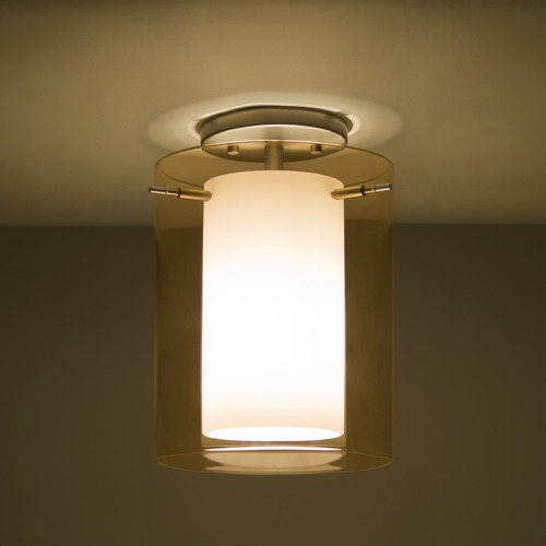Besa Lighting Besa Lighting Pahu Satin Nickel LED Semi-Flushmount Light 1KM-G00607-LED-SN